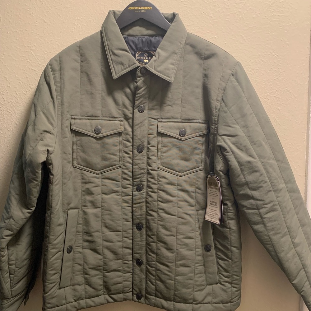 United by Blue Olive Bison Snap Jacket Small. NWT. Bisonshield insulated